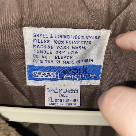 VTG Sears Work Leisure Men’s Jacket Size XLT Brown - Picture 2 of 6